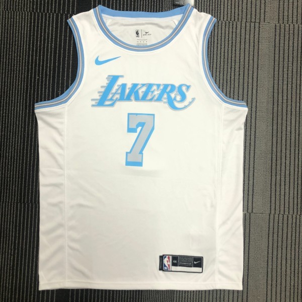 NBA Season 2021 Los Angeles Lakers White Retro #7 ANTHONY Round Neck Jersey High Quality Name and Number Print