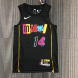 NBA Men 75th Anniversary Season 2022 Miami Heat Black #14 HERRO Jersey High Quality Name and Number Print