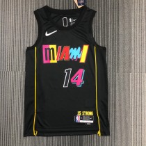 NBA Men 75th Anniversary Season 2022 Miami Heat Black #14 HERRO Jersey High Quality Name and Number Print
