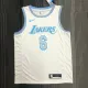NBA Season 2021 Los Angeles Lakers White Retro #6 JAMES Round Neck Jersey High Quality Name and Number Print