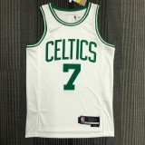 NBA 75th Anniversary Boston Celtics White #7 BROWN Jersey High Quality Name and Number Print