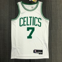 NBA 75th Anniversary Boston Celtics White #7 BROWN Jersey High Quality Name and Number Print