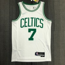NBA 75th Anniversary Boston Celtics White #7 BROWN Jersey High Quality Name and Number Print