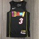 NBA Men 75th Anniversary Season 2022 Miami Heat Black #3 WADE Jersey High Quality Name and Number Print