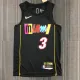 NBA Men 75th Anniversary Season 2022 Miami Heat Black #3 WADE Jersey High Quality Name and Number Print