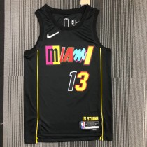 NBA Men 75th Anniversary Season 2022 Miami Heat Black #13 ADEBAYO Jersey High Quality Name and Number Print