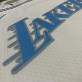NBA Season 2021 Los Angeles Lakers White Retro #6 JAMES Round Neck Jersey High Quality Name and Number Print