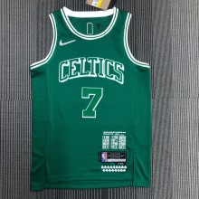 NBA Season 2022 Boston Celtics Green #7 BROWN Jersey High Quality Name and Number Print