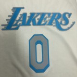 NBA Season 2021 Los Angeles Lakers White Retro #0 WESTBROOK Round Neck Jersey High Quality Name and Number Print