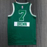 NBA Season 2022 Boston Celtics Green #7 BROWN Jersey High Quality Name and Number Print