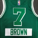 NBA Season 2022 Boston Celtics Green #7 BROWN Jersey High Quality Name and Number Print