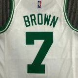 NBA 75th Anniversary Boston Celtics White #7 BROWN Jersey High Quality Name and Number Print