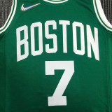 NBA 75th Anniversary Boston Celtics Green #7 BROWN Jersey High Quality Name and Number Print