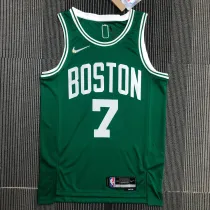 NBA 75th Anniversary Boston Celtics Green #7 BROWN Jersey High Quality Name and Number Print