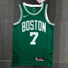 NBA 75th Anniversary Boston Celtics Green #7 BROWN Jersey High Quality Name and Number Print