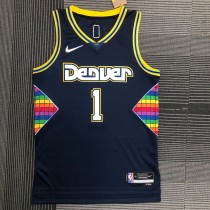 NBA Men Season 2022 Denver Nuggets Dark Blue #1 PORTER JR. Jersey High Quality Name and Number Print