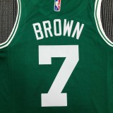 NBA 75th Anniversary Boston Celtics Green #7 BROWN Jersey High Quality Name and Number Print