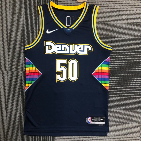 NBA Men Season 2022 Denver Nuggets Dark Blue #50 GORDON Jersey High Quality Name and Number Print