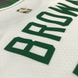 NBA 75th Anniversary Boston Celtics Retro White #7 BROWN Jersey High Quality Name and Number Print