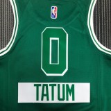 NBA Season 2022 Boston Celtics Green #0 TATUM Jersey High Quality Name and Number Print