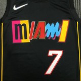 NBA Men 75th Anniversary Season 2022 Miami Heat Black #7 LOWRY Jersey High Quality Name and Number Print