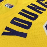 NBA 75th Anniversary Los Angeles Lakers Yellow Round Neck #0 YOUNG Jersey High Quality Name and Number Print