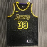 NBA Men Los Angeles Lakers Black #39 HOWARD Round Neck Jersey High Quality Name and Number Print