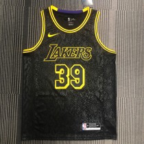 NBA Men Los Angeles Lakers Black #39 HOWARD Round Neck Jersey High Quality Name and Number Print