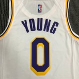 NBA 75th Anniversary Los Angeles Lakers White Round Neck #0 YOUNG Jersey High Quality Name and Number Print