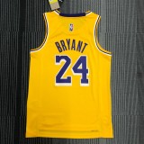 NBA 75th Anniversary Los Angeles Lakers Yellow Round Neck #24 BRYANT Jersey High Quality Name and Number Print