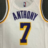 NBA 75th Anniversary Los Angeles Lakers White Round Neck #7 ANTHONY Jersey High Quality Name and Number Print