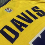 NBA 75th Anniversary Los Angeles Lakers Yellow Round Neck #3 DAVIS Jersey High Quality Name and Number Print