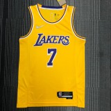 NBA 75th Anniversary Los Angeles Lakers Yellow Round Neck #7 ANTHONY Jersey High Quality Name and Number Print