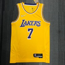 NBA 75th Anniversary Los Angeles Lakers Yellow Round Neck #7 ANTHONY Jersey High Quality Name and Number Print