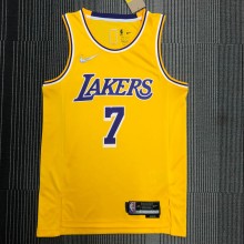 NBA 75th Anniversary Los Angeles Lakers Yellow Round Neck #7 ANTHONY Jersey High Quality Name and Number Print