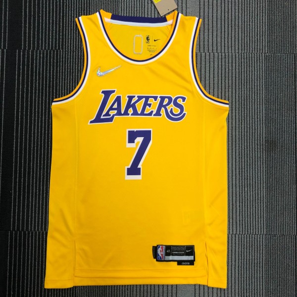 NBA 75th Anniversary Los Angeles Lakers Yellow Round Neck #7 ANTHONY Jersey High Quality Name and Number Print