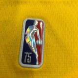 NBA 75th Anniversary Los Angeles Lakers Yellow Round Neck #34 O'NEAL Jersey High Quality Name and Number Print