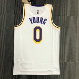 NBA 75th Anniversary Los Angeles Lakers White Round Neck #0 YOUNG Jersey High Quality Name and Number Print