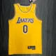 NBA 75th Anniversary Los Angeles Lakers Yellow Round Neck #0 KUZMA Jersey High Quality Name and Number Print