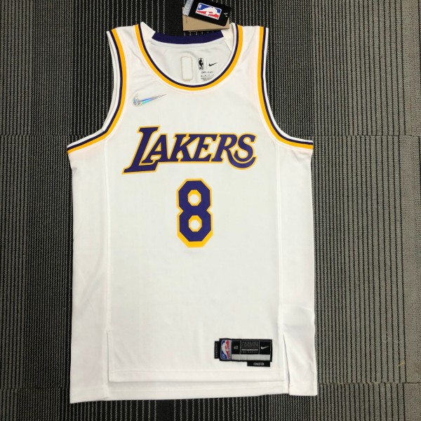 NBA 75th Anniversary Los Angeles Lakers White Round Neck #8 BRYANT Jersey High Quality Name and Number Print