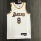 NBA 75th Anniversary Los Angeles Lakers White Round Neck #8 BRYANT Jersey High Quality Name and Number Print