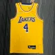 NBA 75th Anniversary Los Angeles Lakers Yellow Round Neck #4 RONDO Jersey High Quality Name and Number Print