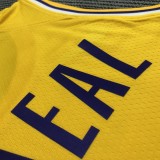 NBA 75th Anniversary Los Angeles Lakers Yellow Round Neck #34 O'NEAL Jersey High Quality Name and Number Print
