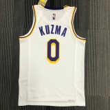 NBA 75th Anniversary Los Angeles Lakers White Round Neck #0 KUZMA Jersey High Quality Name and Number Print
