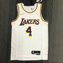 NBA 75th Anniversary Los Angeles Lakers White Round Neck #4 RONDO Jersey High Quality Name and Number Print