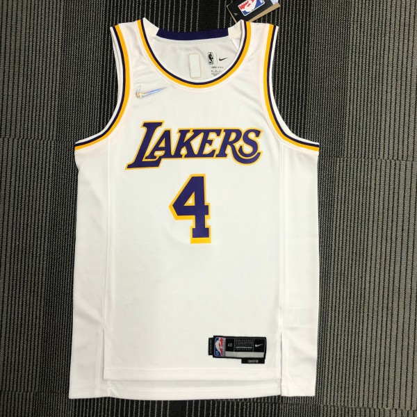 NBA 75th Anniversary Los Angeles Lakers White Round Neck #4 RONDO Jersey High Quality Name and Number Print