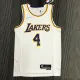 NBA 75th Anniversary Los Angeles Lakers White Round Neck #4 RONDO Jersey High Quality Name and Number Print