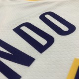 NBA Men Los Angeles Lakers #4 RONDO Retro White Round Neck Jersey High Quality Name and Number Print