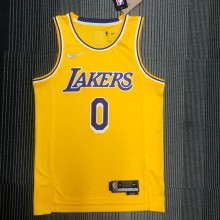NBA 75th Anniversary Los Angeles Lakers Yellow Round Neck #0 YOUNG Jersey High Quality Name and Number Print