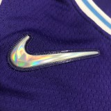NBA Season 2022 75th Anniversary Los Angeles Lakers Purple Round Neck #23 JAMES Jersey High Quality Name and Number Print